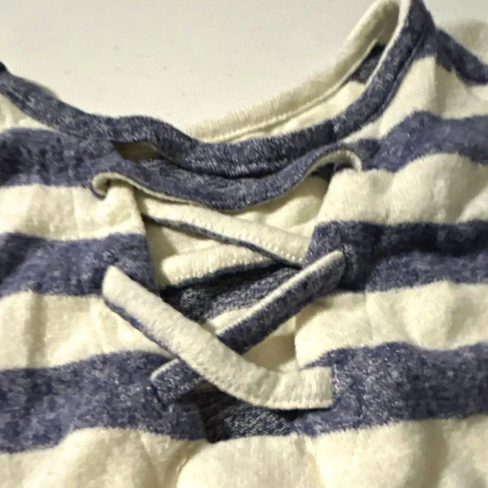 Nine 1 Eight Girl’s Blue/White Striped Long Sleeve Top: Size L